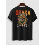 OSAKA Letter Dragon Graphic Pattern Short Sleeves Basic Tee