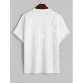 Textured Short Sleeve Basic T Shirt