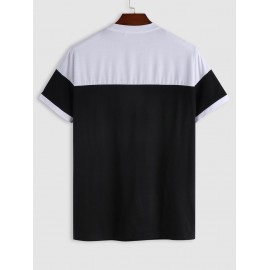 Short Sleeves C'EST LA VIE PARIS Colorblock Two Tone T Shirt