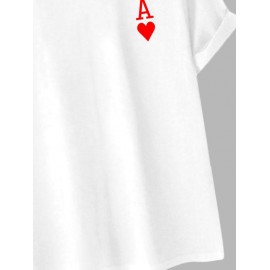 Playing Card Heart A Print T-shirt