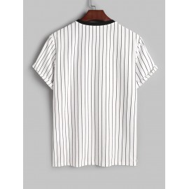 C'EST LA VIE PARIS Striped Pattern Short Sleeves T-shirt