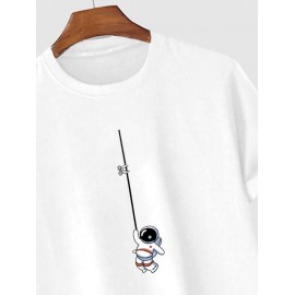 Astronaut Graphic Print Short Sleeve T Shirt