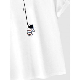 Astronaut Graphic Print Short Sleeve T Shirt