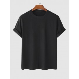 2Pcs Plain Solid Basic T-shirt