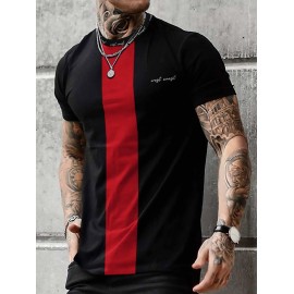 Men's Colorblock West Coast Pattern Short Sleeves Crew Neck T-shirt