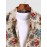 Men's Fashion Flower Jacquard Zip Up Pocket Turn Down Collar Long Sleeve Jacket