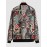 Men's Daily Stand Collar Playing Card Jacquard Zip Up Baseball Bomber Jacket