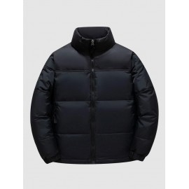 Colorblock Two Tone Zip Up Puffer Down Jacket