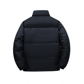 Colorblock Two Tone Zip Up Puffer Down Jacket