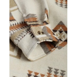 Geometric Tribal Ethnic Aztec Printed Shacket