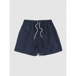 Pinstripe Pocket Drawstring Shorts