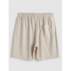 Solid Color Drawstring Corduroy Shorts