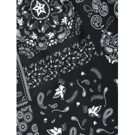 Japanese and Paisley Pattern Drawstring Beach Shorts