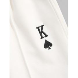 King of Spades Playing Card Embroidered Sports Shorts