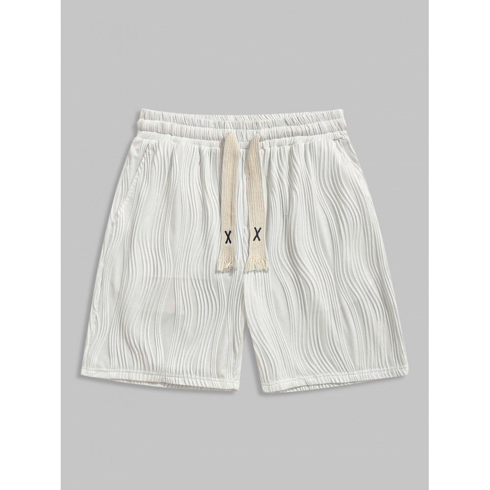 Textured Knitted Sports Casual Shorts