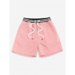 Streetwear Pure Color Drawstring Sweat Shorts