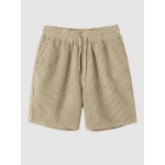 Solid Color Corduroy Drawstring Shorts