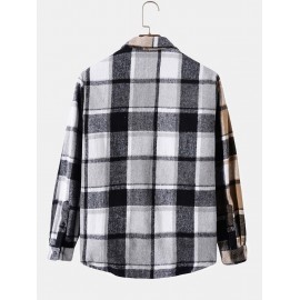 Plaid Patchwork Pocket Flannel Shirt