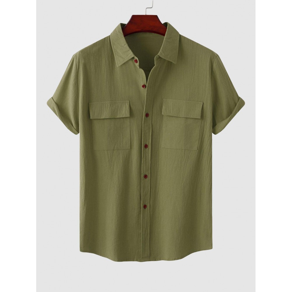 Solid Color Short Sleeves Shirt