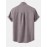 Solid Color Cotton Linen Textured Front Pocket Shirt